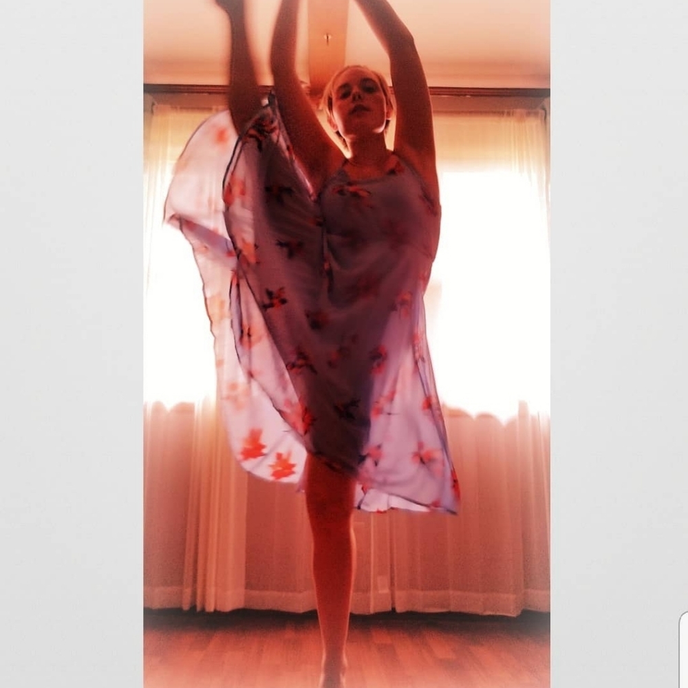 Blue and red flower dress